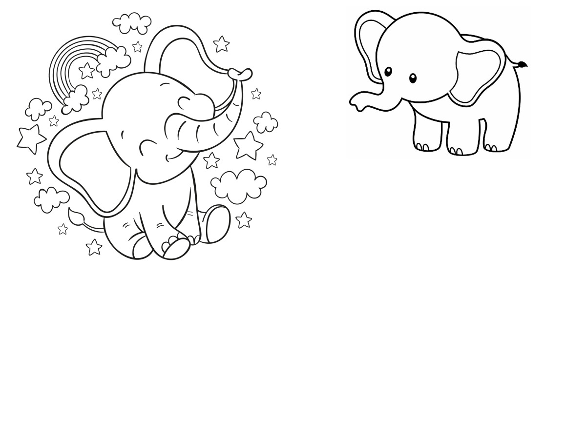 11 desenhos de Elefantes — Para colorir e imprimir 11 desenhos de Elefantes — Para colorir e imprimir