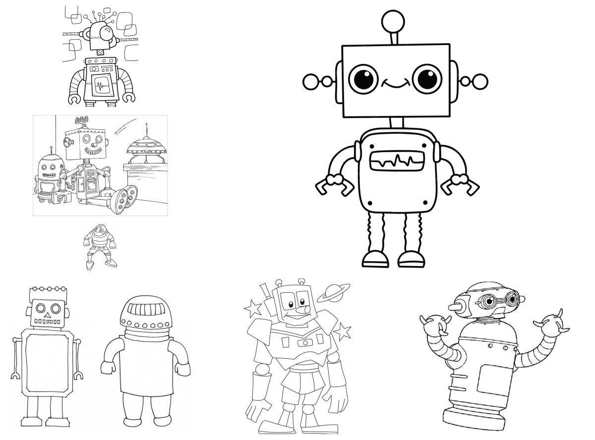 11 desenhos de Robôs — Para colorir e imprimir