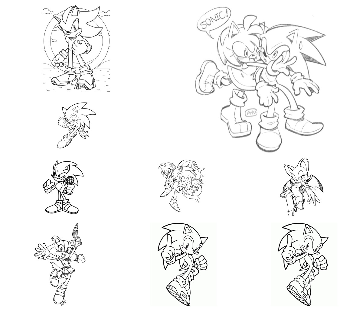 47 desenhos de Sonic — Para colorir e imprimir