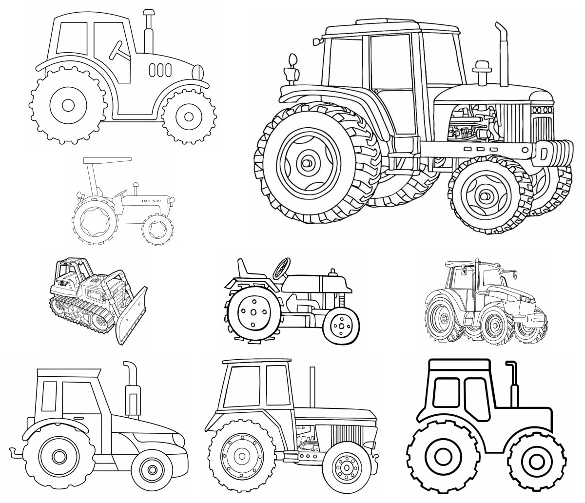 30 desenhos de Tratores — Para colorir e imprimir 30 desenhos de Tratores — Para colorir e imprimir