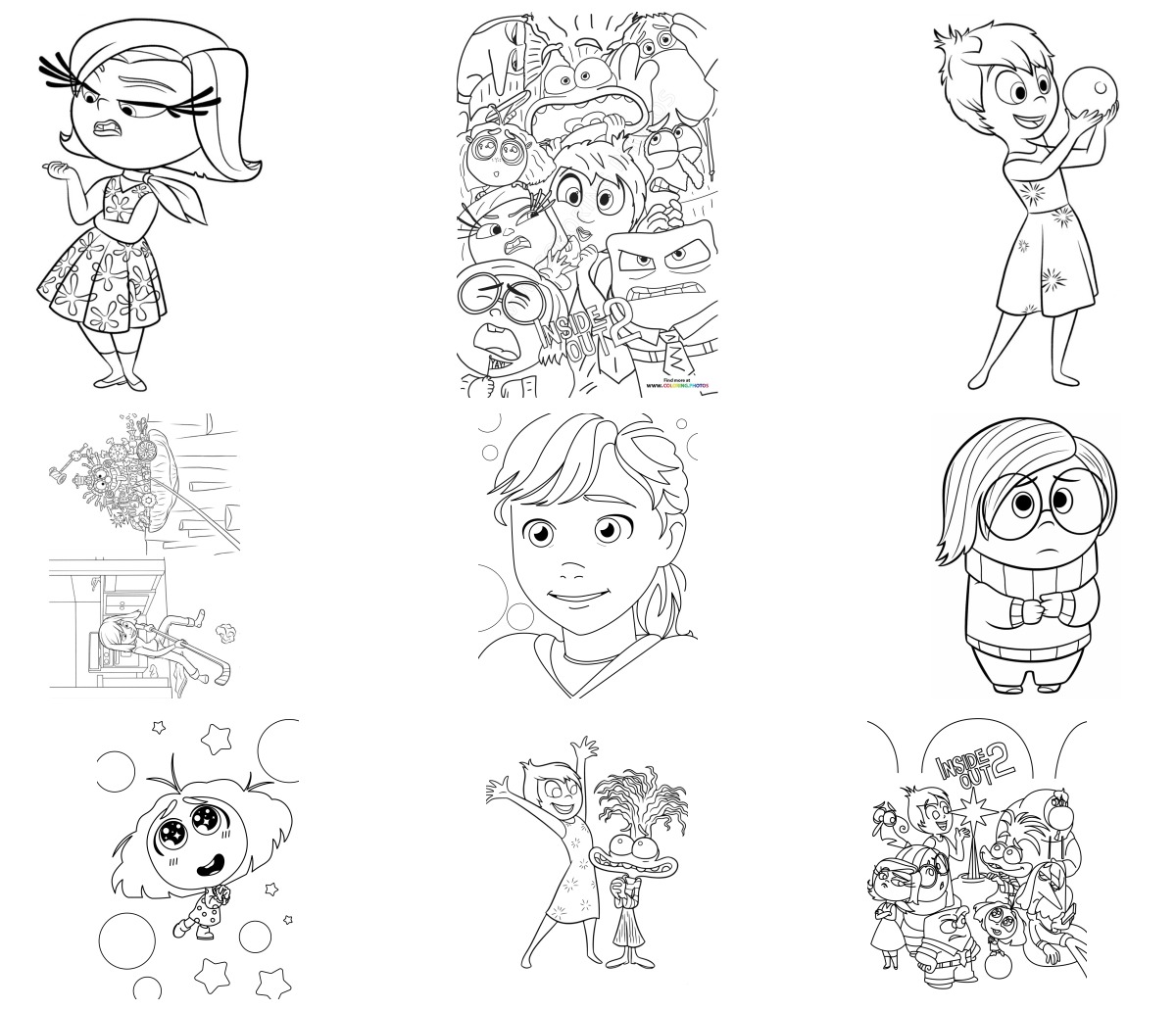 25 desenhos de Divertidamente — Para colorir e imprimir