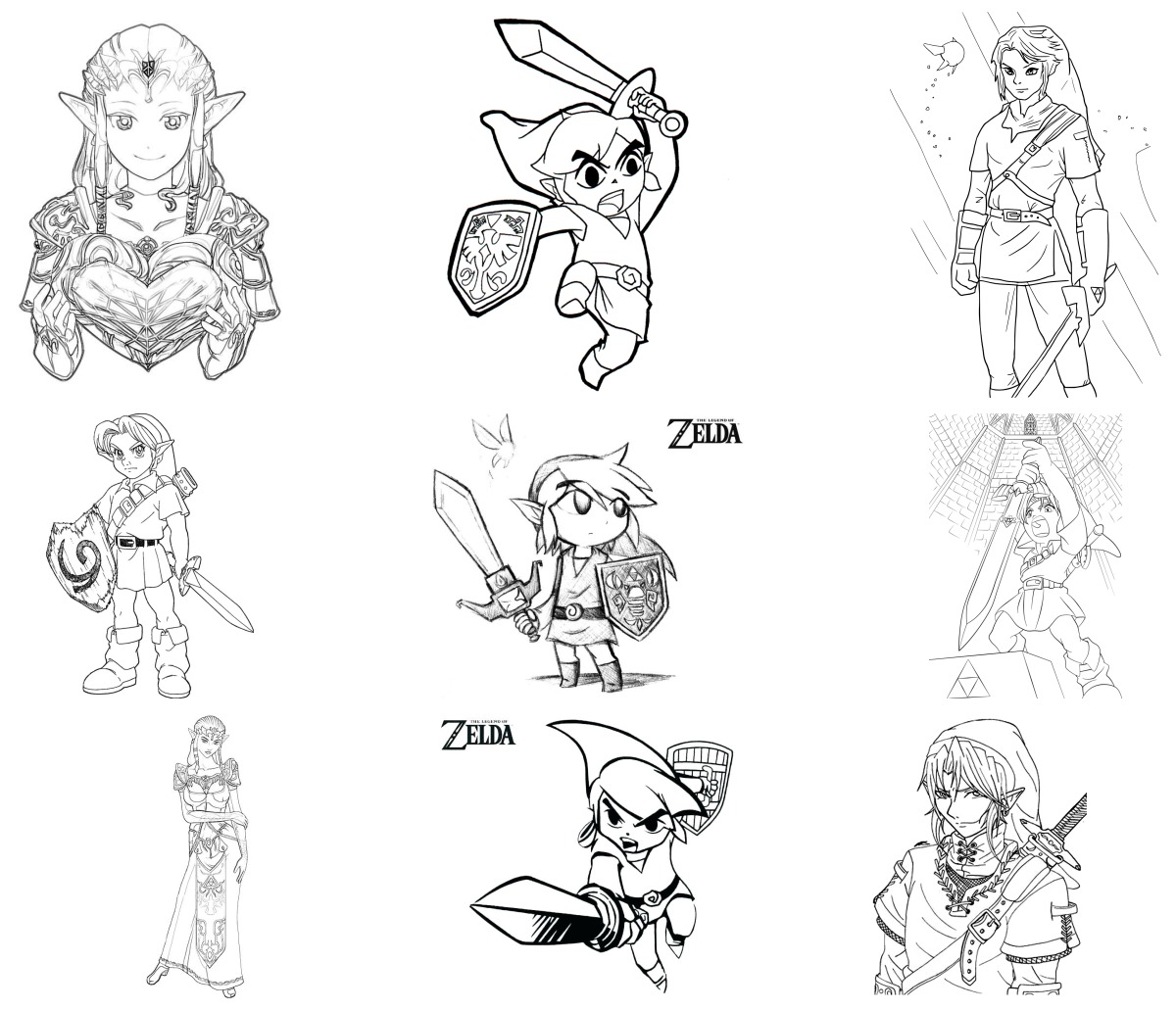 24 desenhos de Zelda — Para colorir e imprimir 24 desenhos de Zelda — Para colorir e imprimir