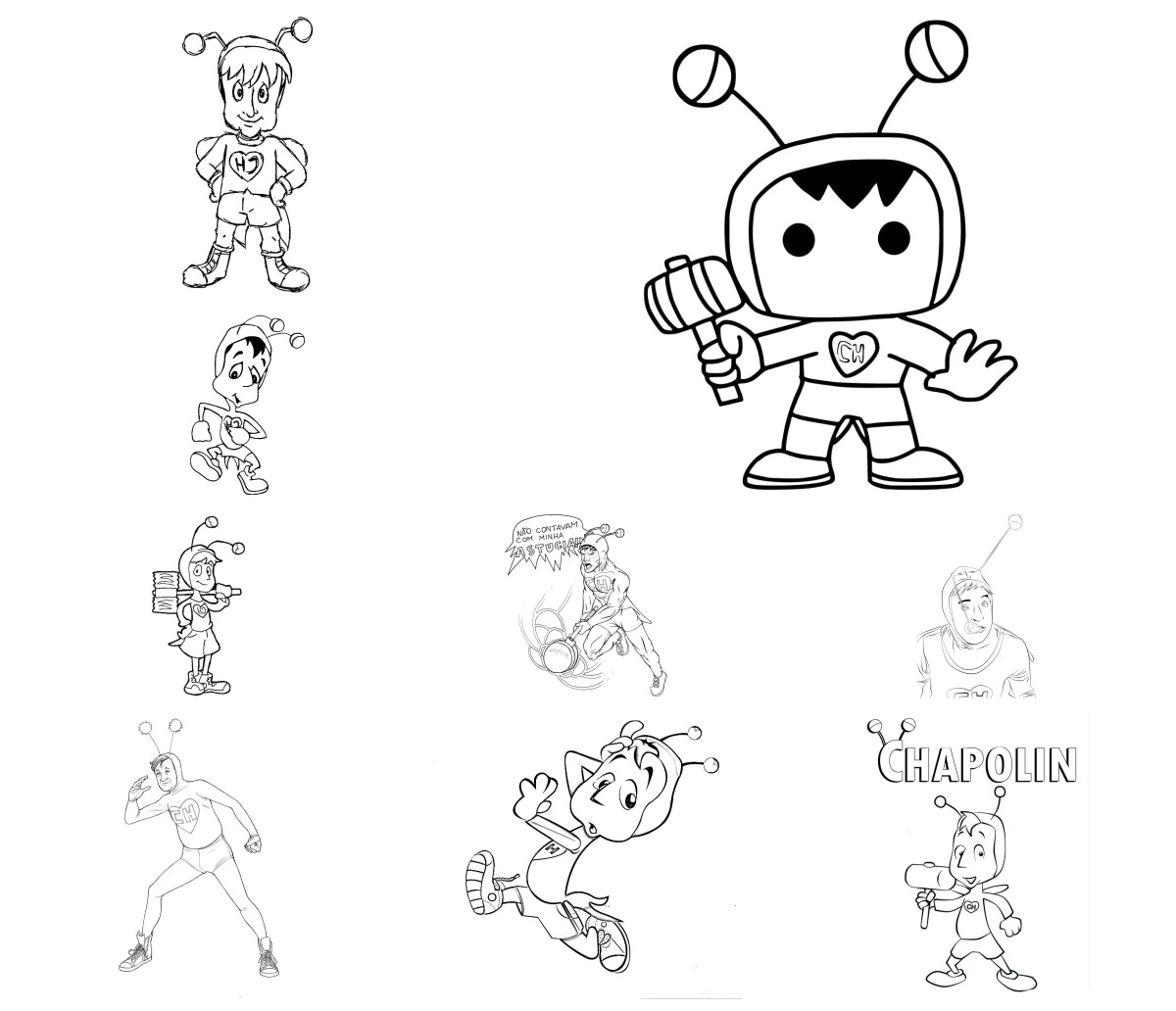 9 desenhos de Chapolin — Para colorir e imprimir 9 desenhos de Chapolin — Para colorir e imprimir