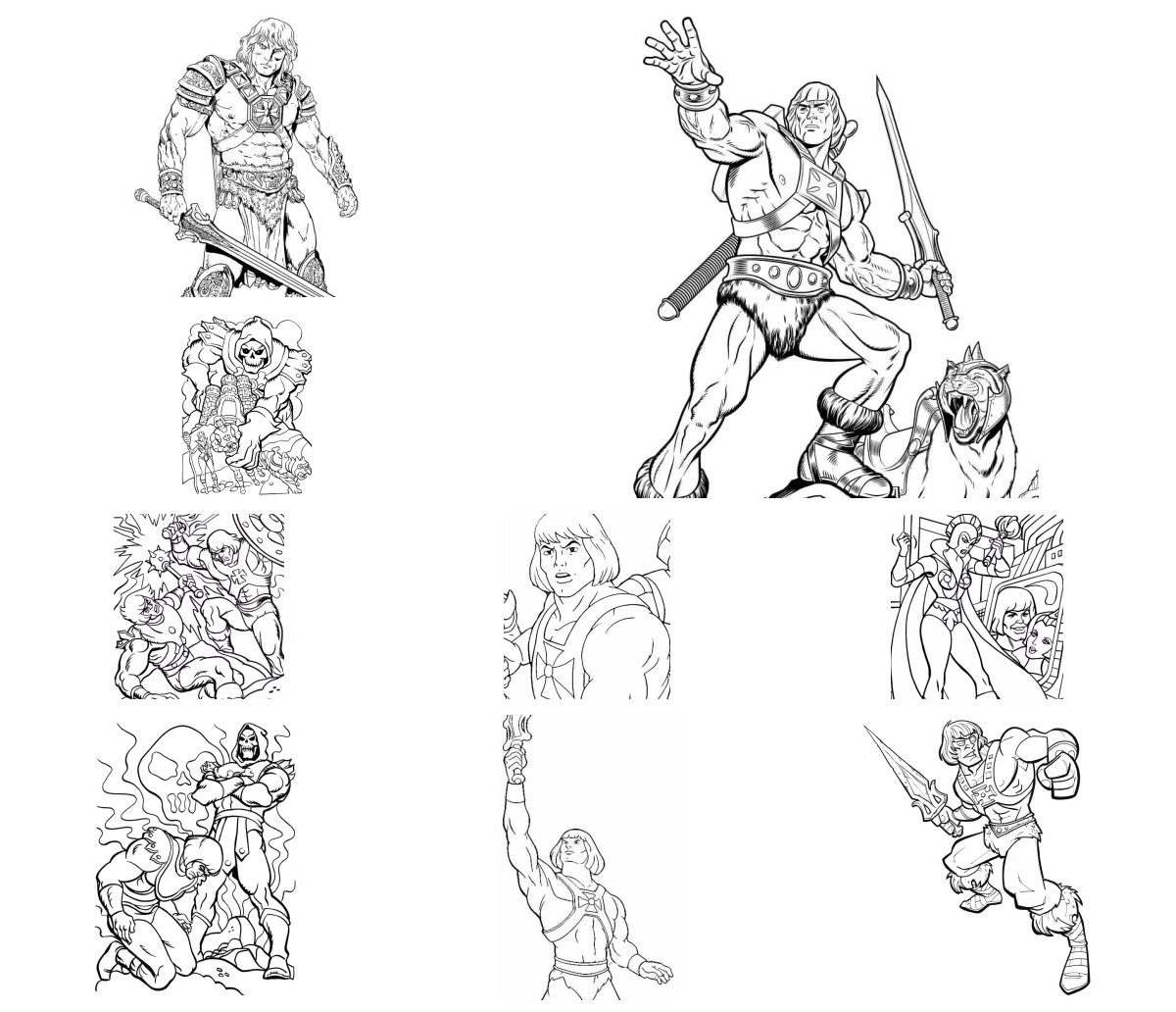 19 desenhos de He Man — Para colorir e imprimir