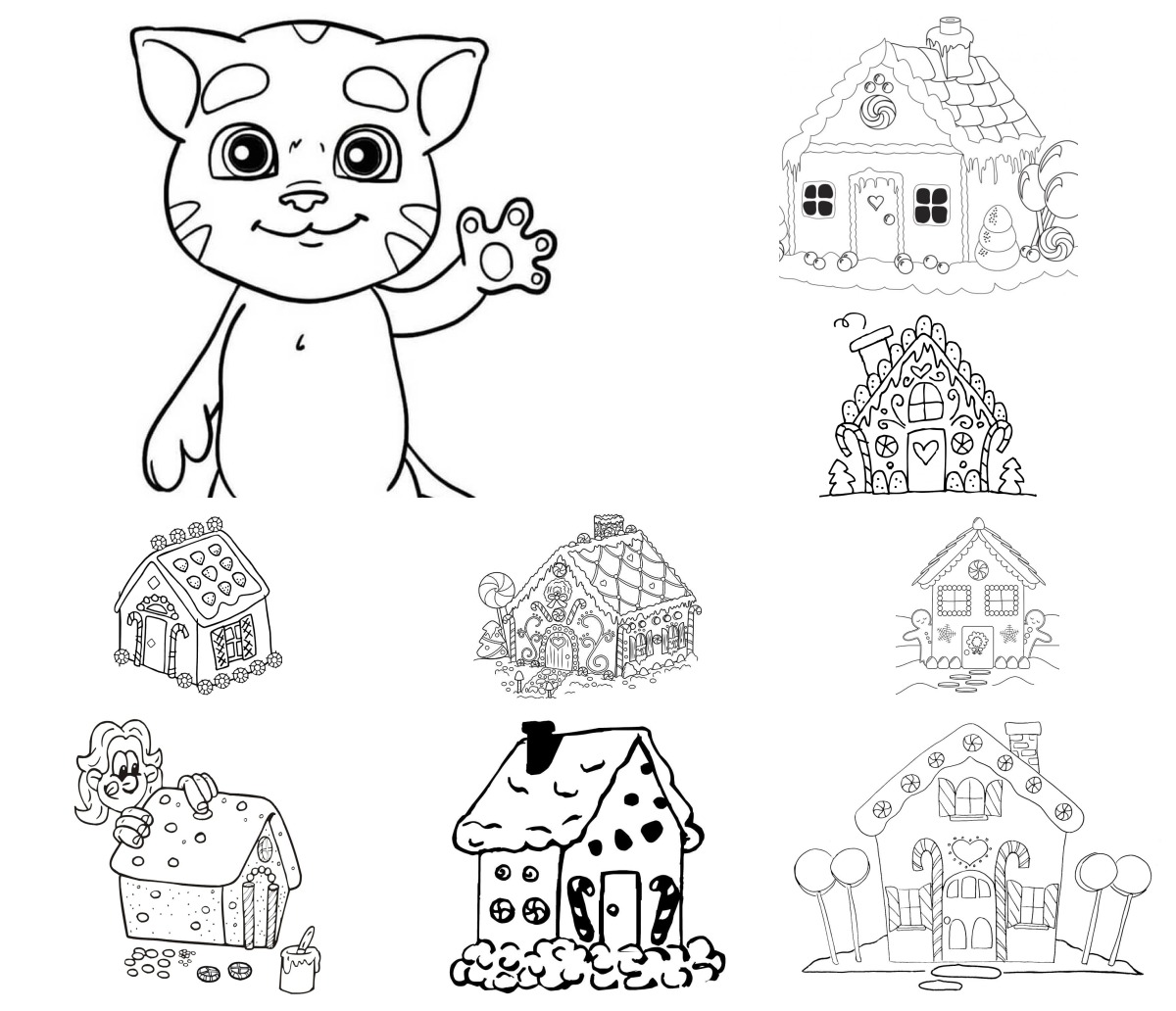 13 desenhos de Casa de Gengibre — Para colorir e imprimir 13 desenhos de Casa de Gengibre — Para colorir e imprimir