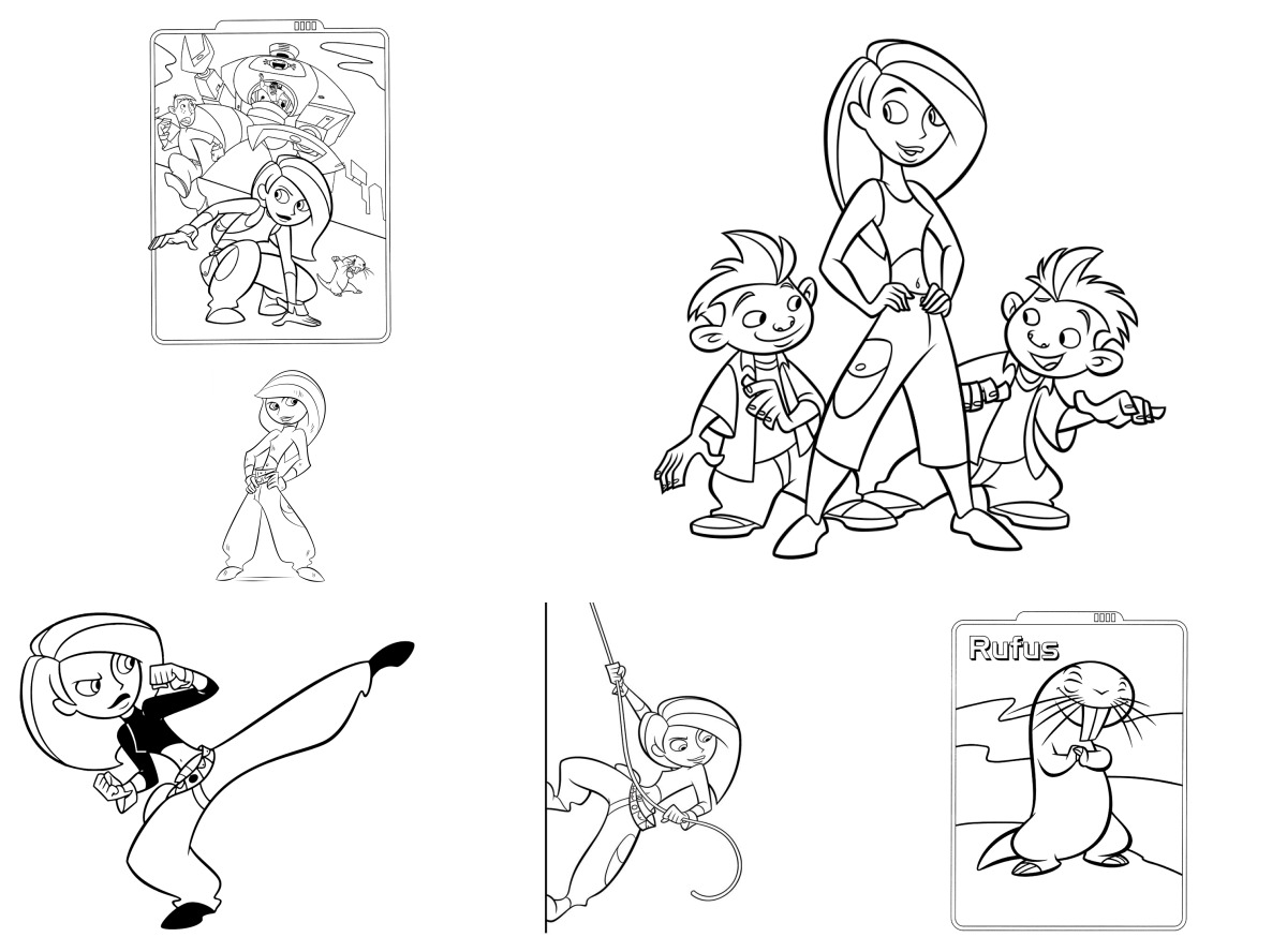 13 desenhos de Kim Possible — Para colorir e imprimir