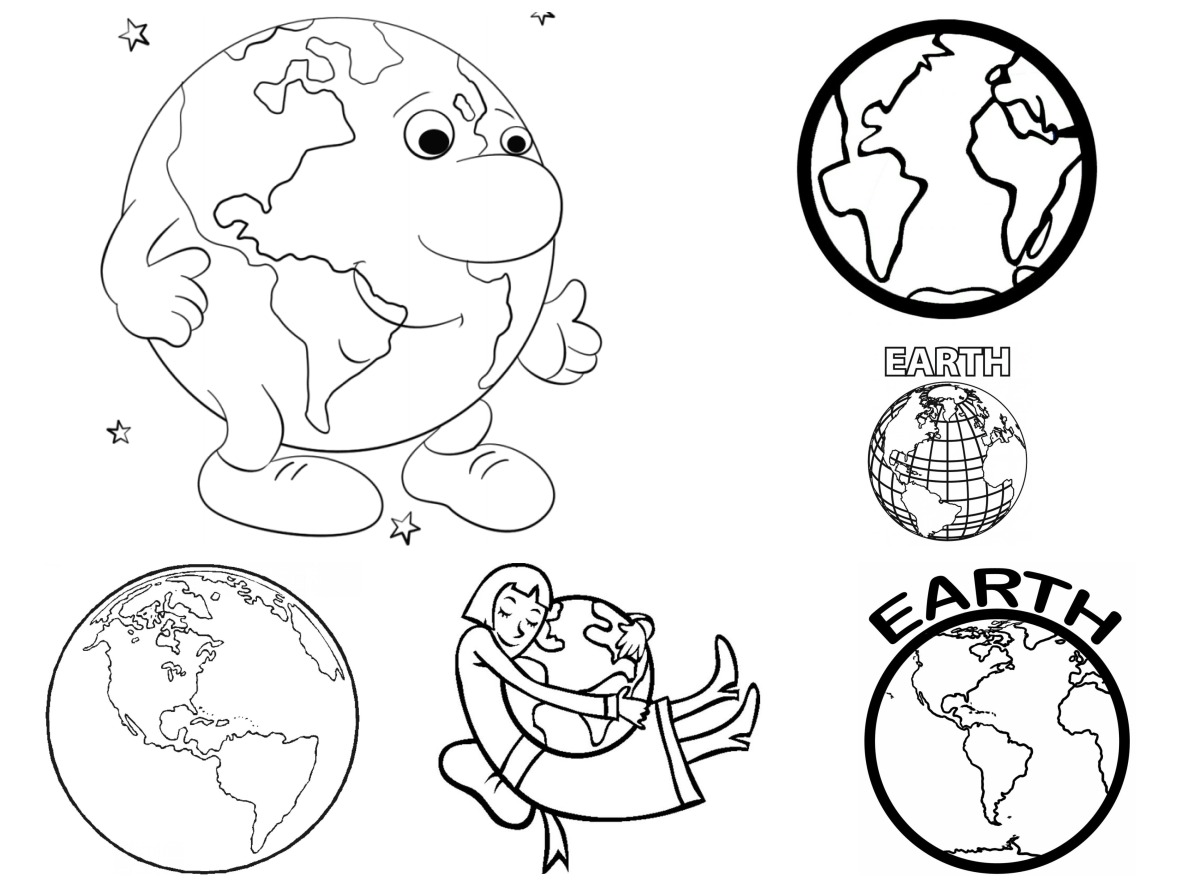 14 desenhos de Planeta Terra — Para colorir e imprimir