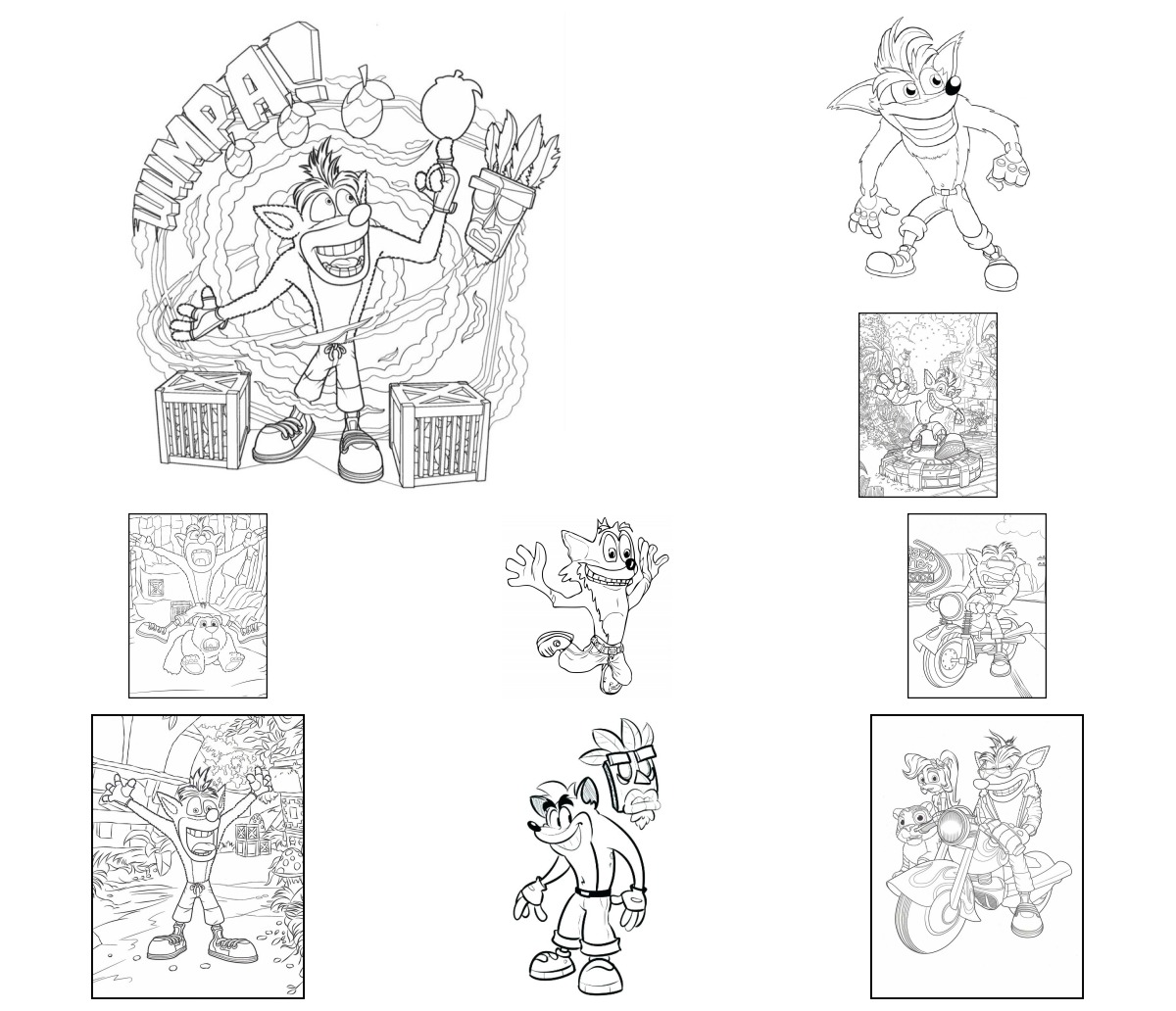 10 desenhos de Crash Bandicoot — Para colorir e imprimir 10 desenhos de Crash Bandicoot — Para colorir e imprimir