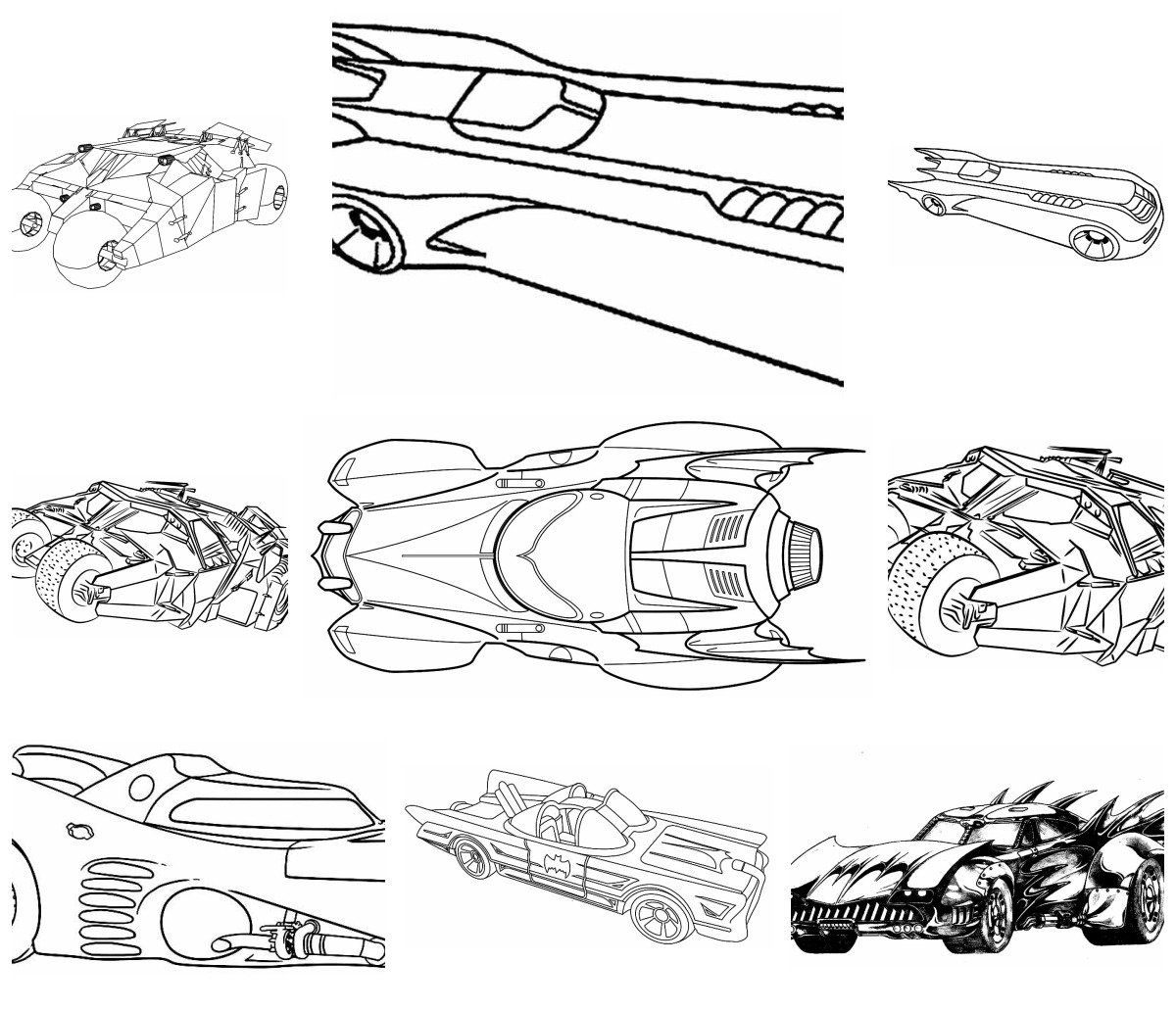 25 desenhos de Batmóvel — Para colorir e imprimir 25 desenhos de Batmóvel — Para colorir e imprimir