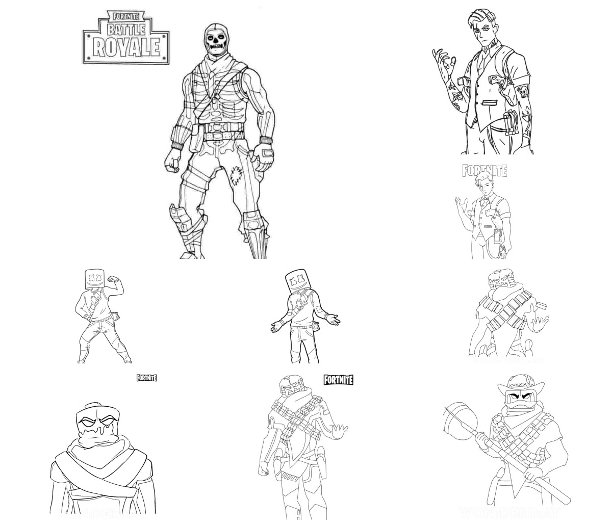 33 desenhos de Fortnite — Para colorir e imprimir