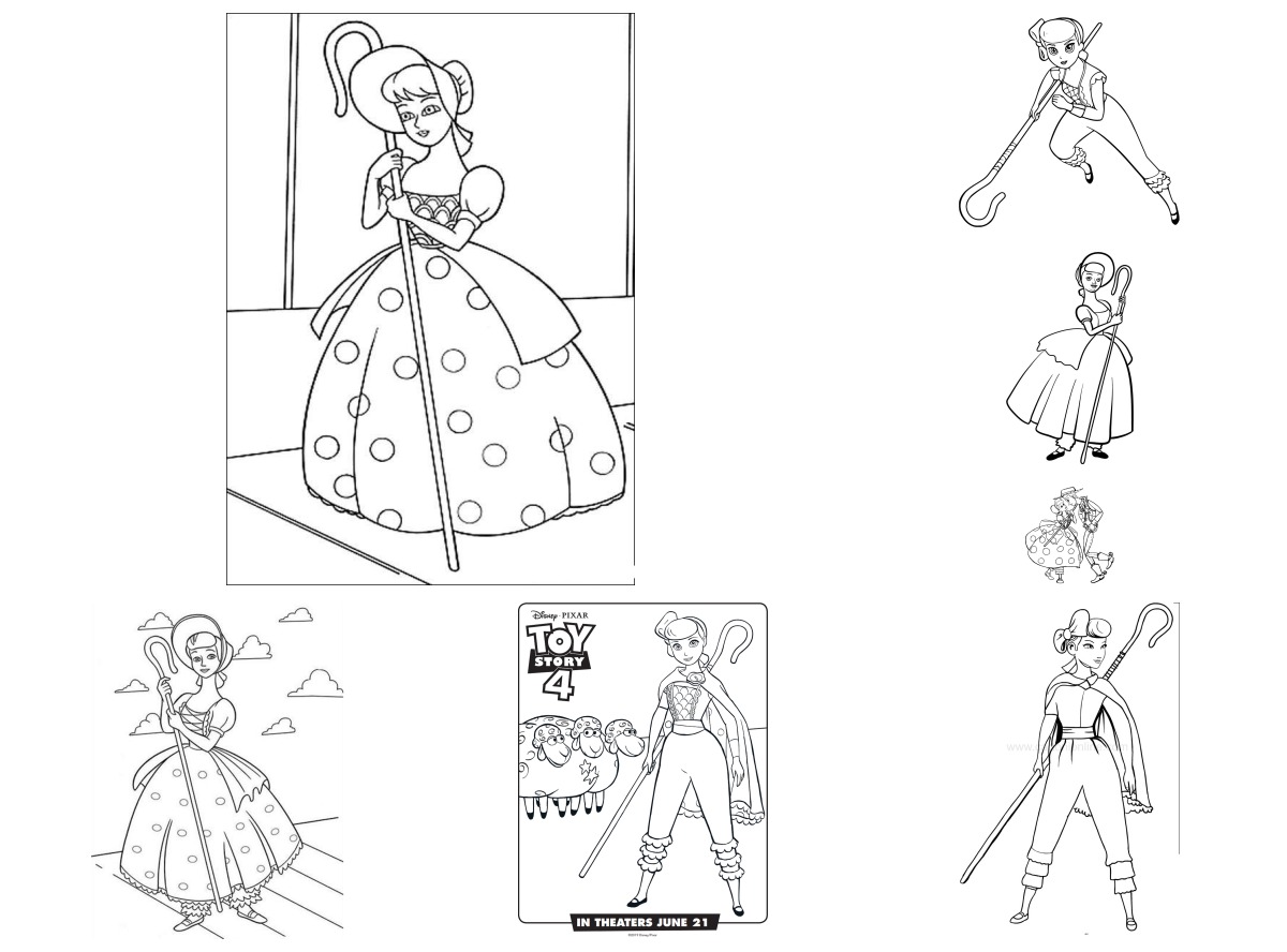 7 desenhos de Betty Bo Peep — Para colorir e imprimir