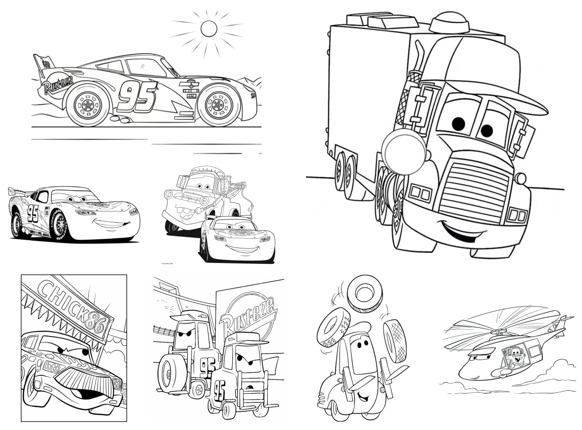 8 desenhos de Mc Queen — Para colorir e imprimir 8 desenhos de Mc Queen — Para colorir e imprimir