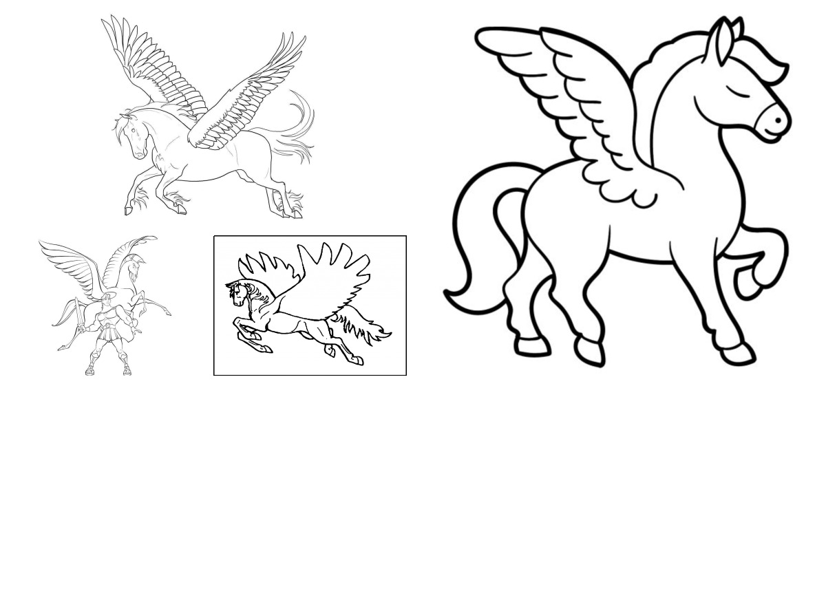 14 desenhos de Pegasus — Para colorir e imprimir