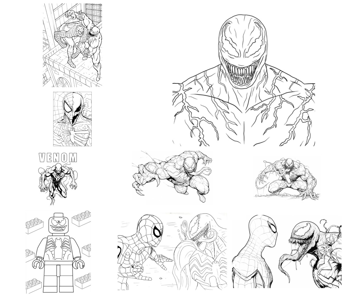 9 desenhos de Venom — Para colorir e imprimir 9 desenhos de Venom — Para colorir e imprimir