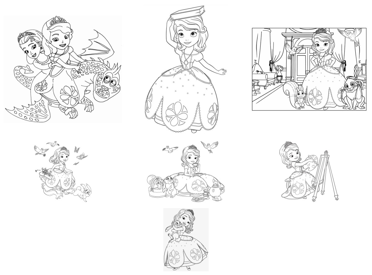 13 desenhos de Princesa Sofia — Para colorir e imprimir