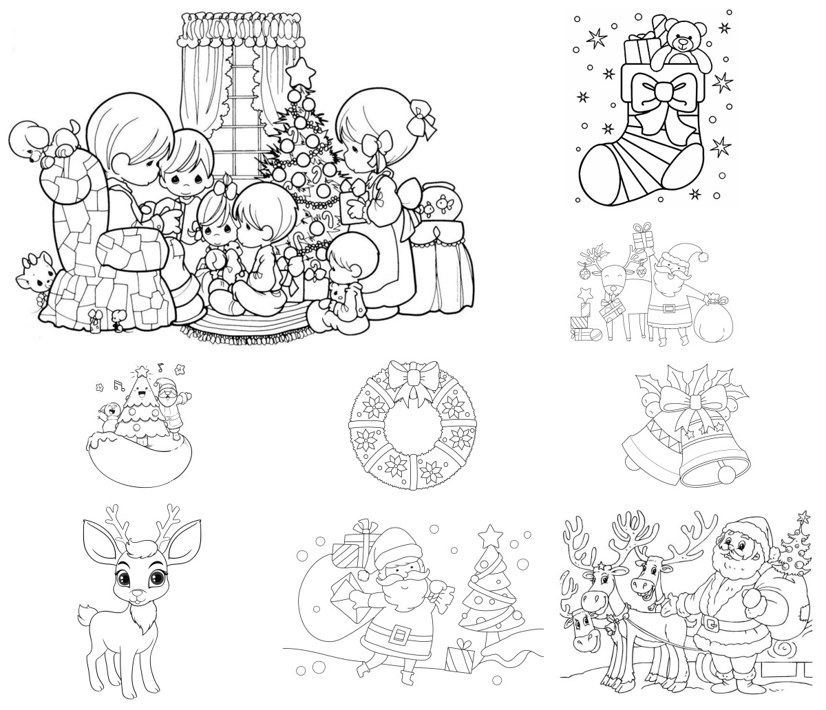 85 desenhos de Natal — Para colorir e imprimir
