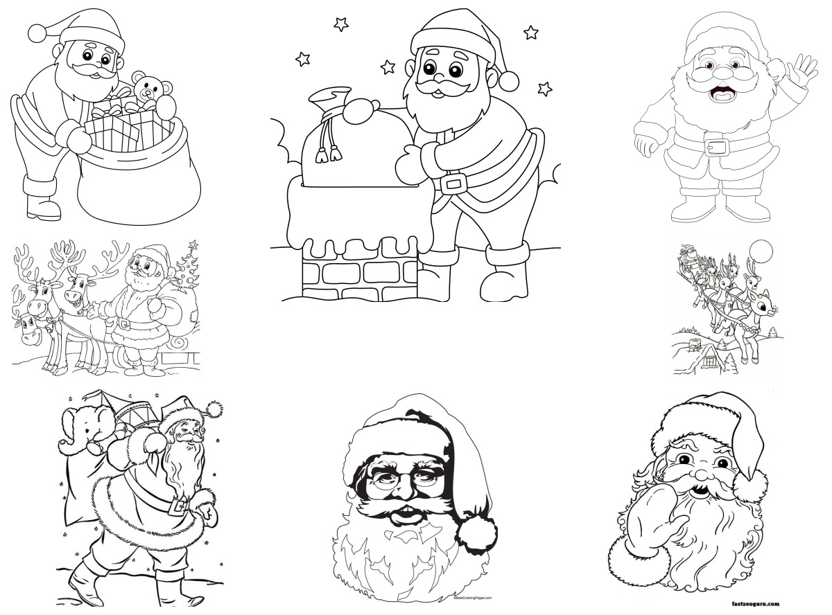 50 desenhos de Papai Noel — Para colorir e imprimir 50 desenhos de Papai Noel — Para colorir e imprimir