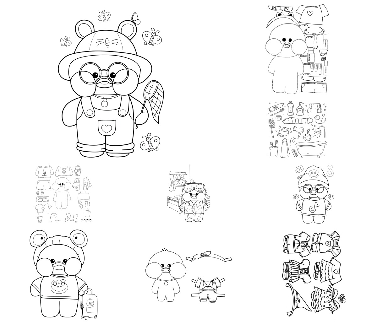 12 desenhos de Paper Duck — Para colorir e imprimir