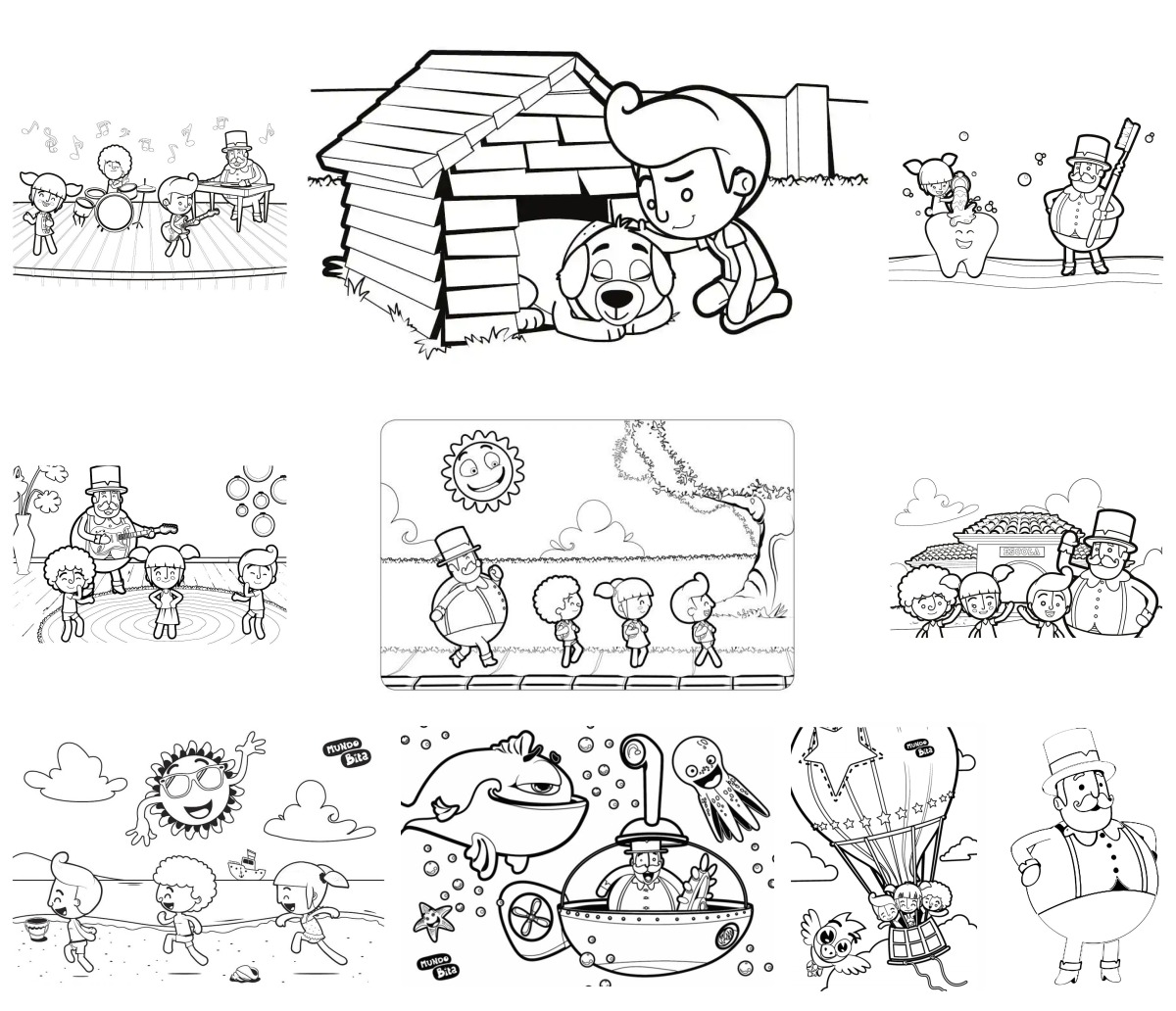 10 desenhos de Mundo Bita — Para colorir e imprimir