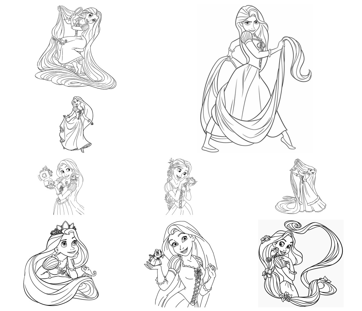 11 desenhos de Rapunzel — Para colorir e imprimir 11 desenhos de Rapunzel — Para colorir e imprimir