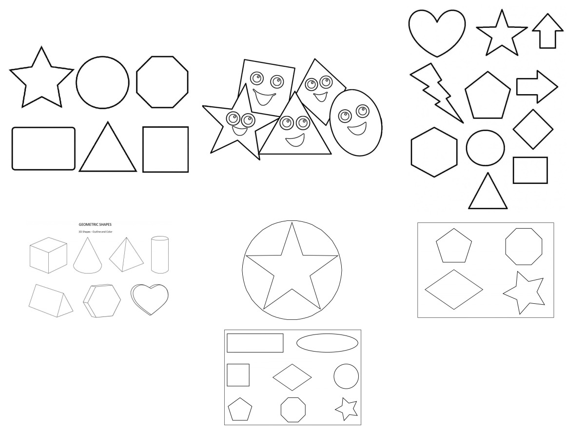10 desenhos de Formas Geométricas — Para colorir e imprimir