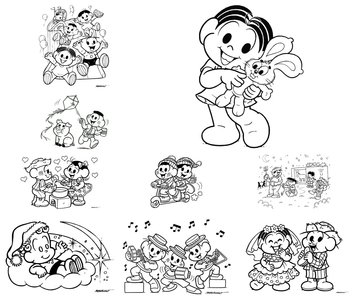 28 desenhos de Turma da Mônica — Para colorir e imprimir