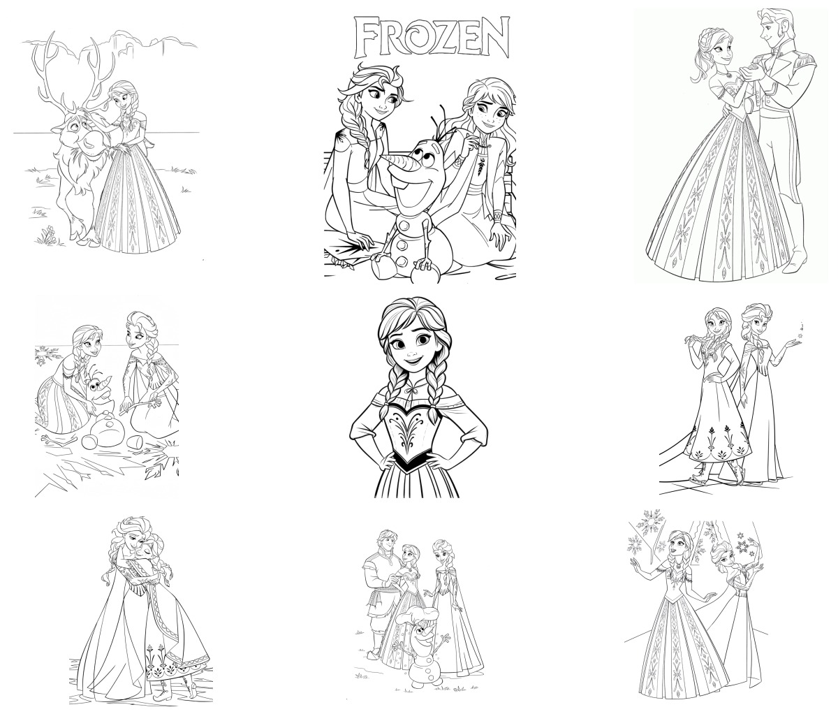 28 desenhos de Frozen — Para colorir e imprimir 28 desenhos de Frozen — Para colorir e imprimir