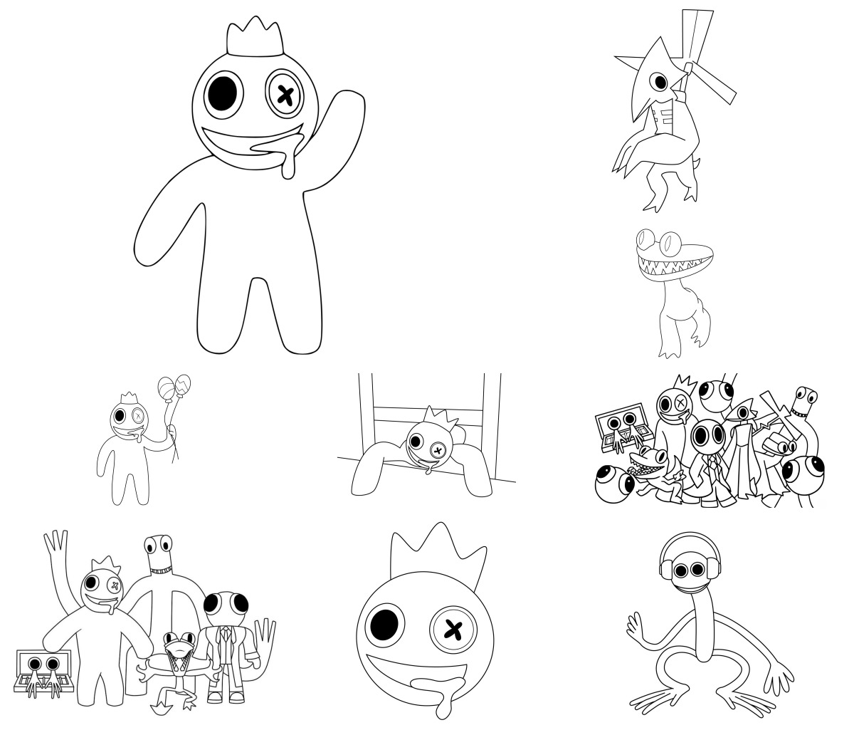 14 desenhos de Rainbow Friends — Para colorir e imprimir