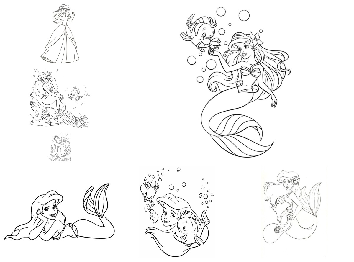 31 desenhos de Ariel — Para colorir e imprimir 31 desenhos de Ariel — Para colorir e imprimir