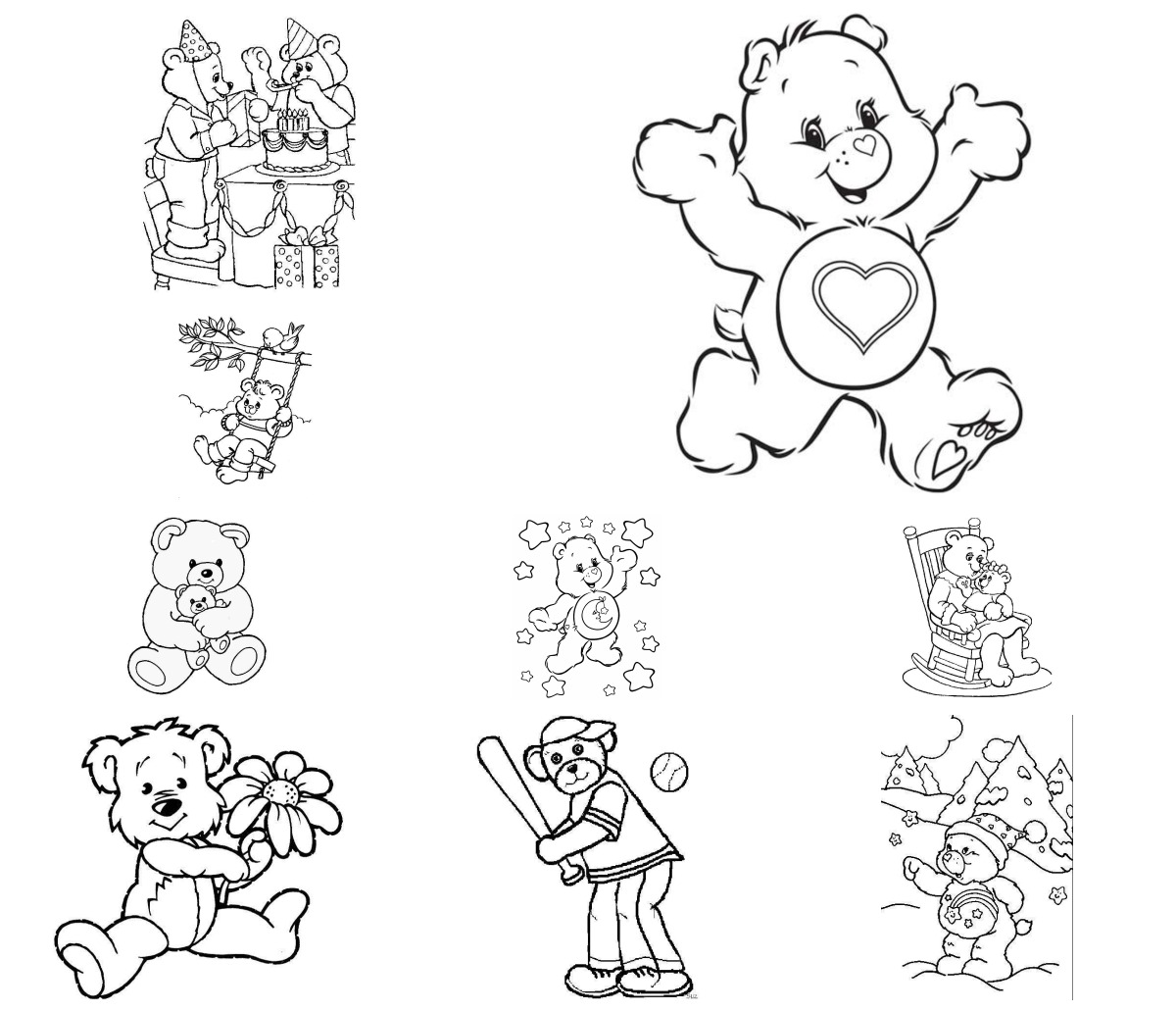 11 desenhos de Ursinhos — Para colorir e imprimir 11 desenhos de Ursinhos — Para colorir e imprimir