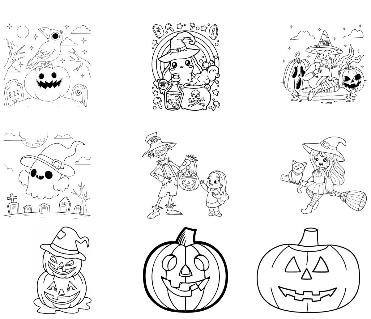 23 desenhos de Halloween — Para colorir e imprimir