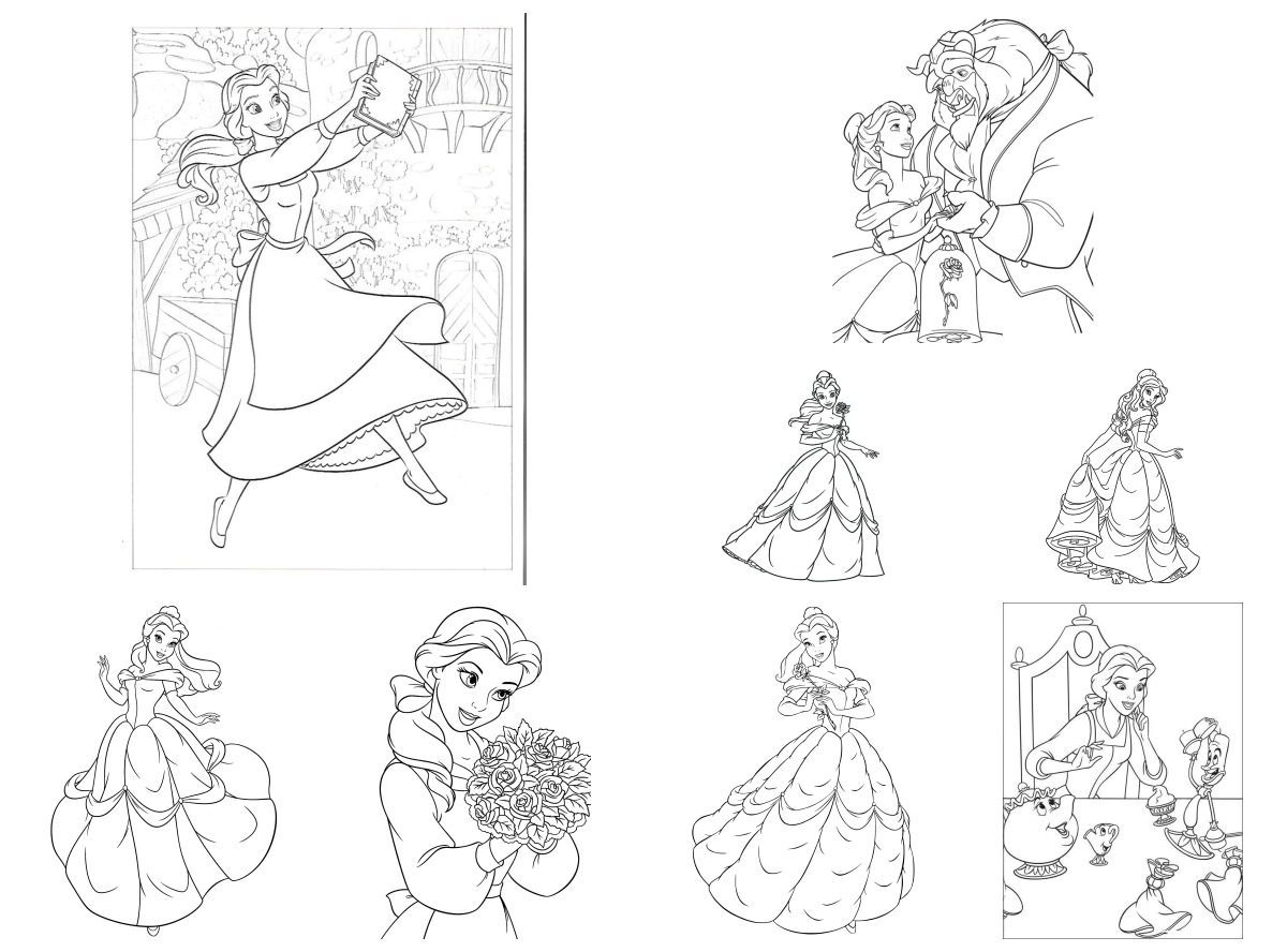 28 desenhos de A Bela e a Fera — Para colorir e imprimir 28 desenhos de A Bela e a Fera — Para colorir e imprimir