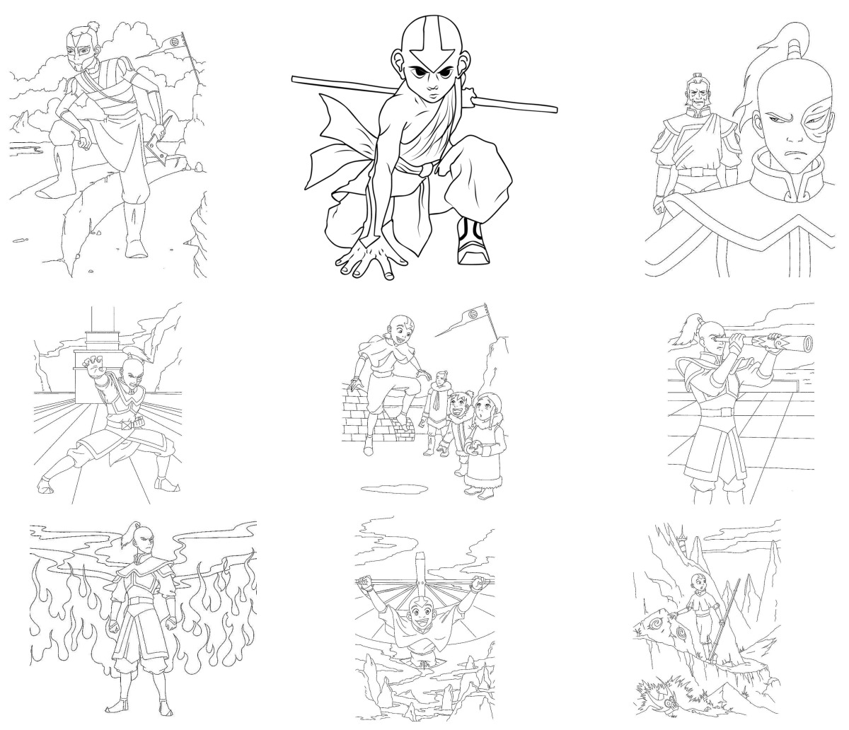 18 desenhos de Avatar — Para colorir e imprimir