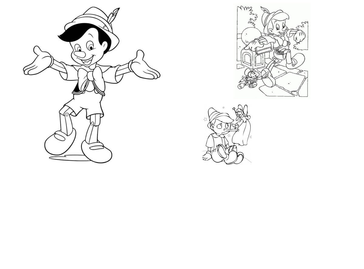 11 desenhos de Pinóquio — Para colorir e imprimir
