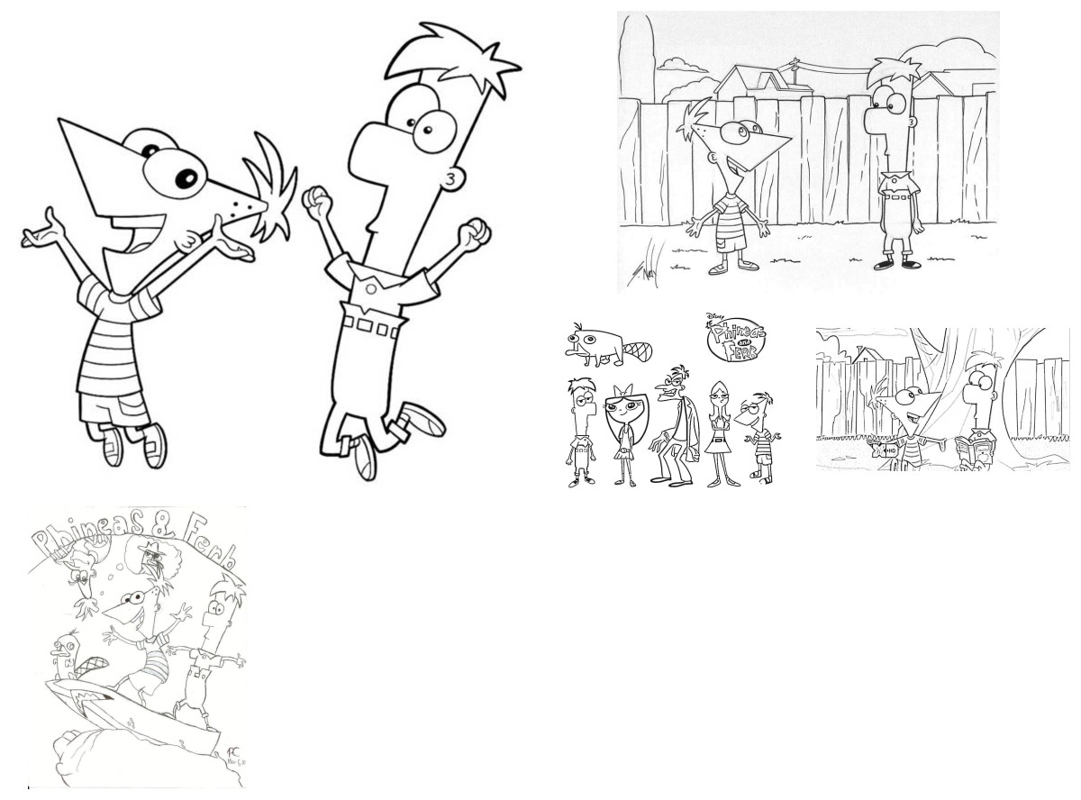 18 desenhos de Phineas e Ferb — Para colorir e imprimir 18 desenhos de Phineas e Ferb — Para colorir e imprimir