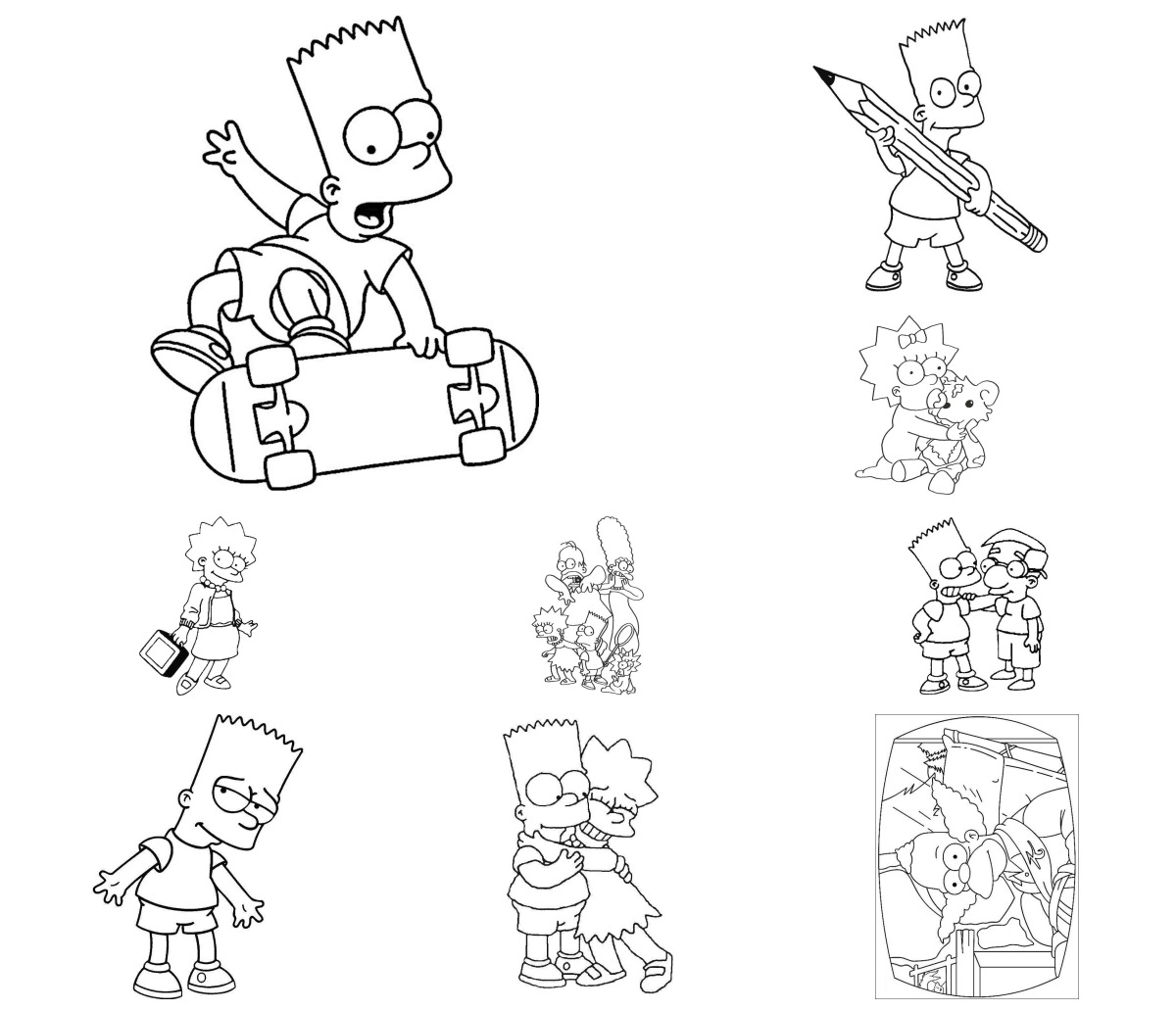 25 desenhos de Simpsons — Para colorir e imprimir 25 desenhos de Simpsons — Para colorir e imprimir