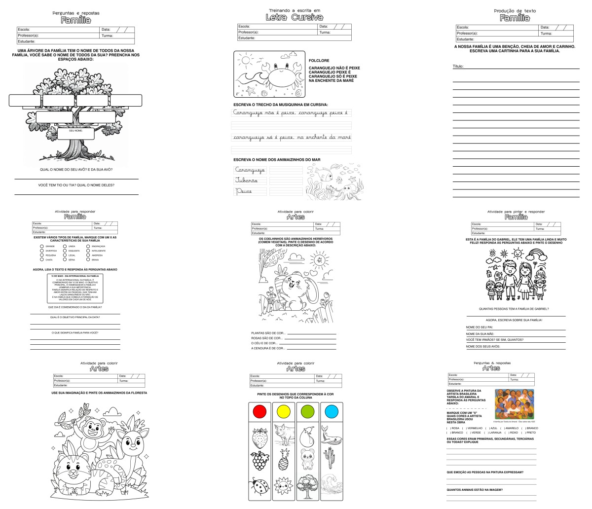 87 desenhos — Para colorir e imprimir