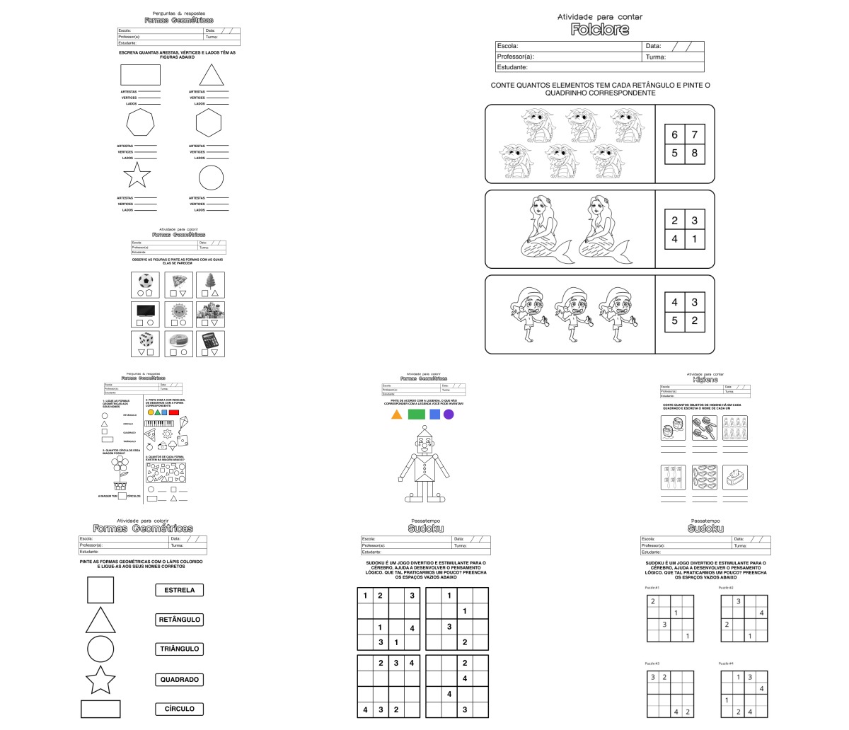 15 desenhos — Para colorir e imprimir