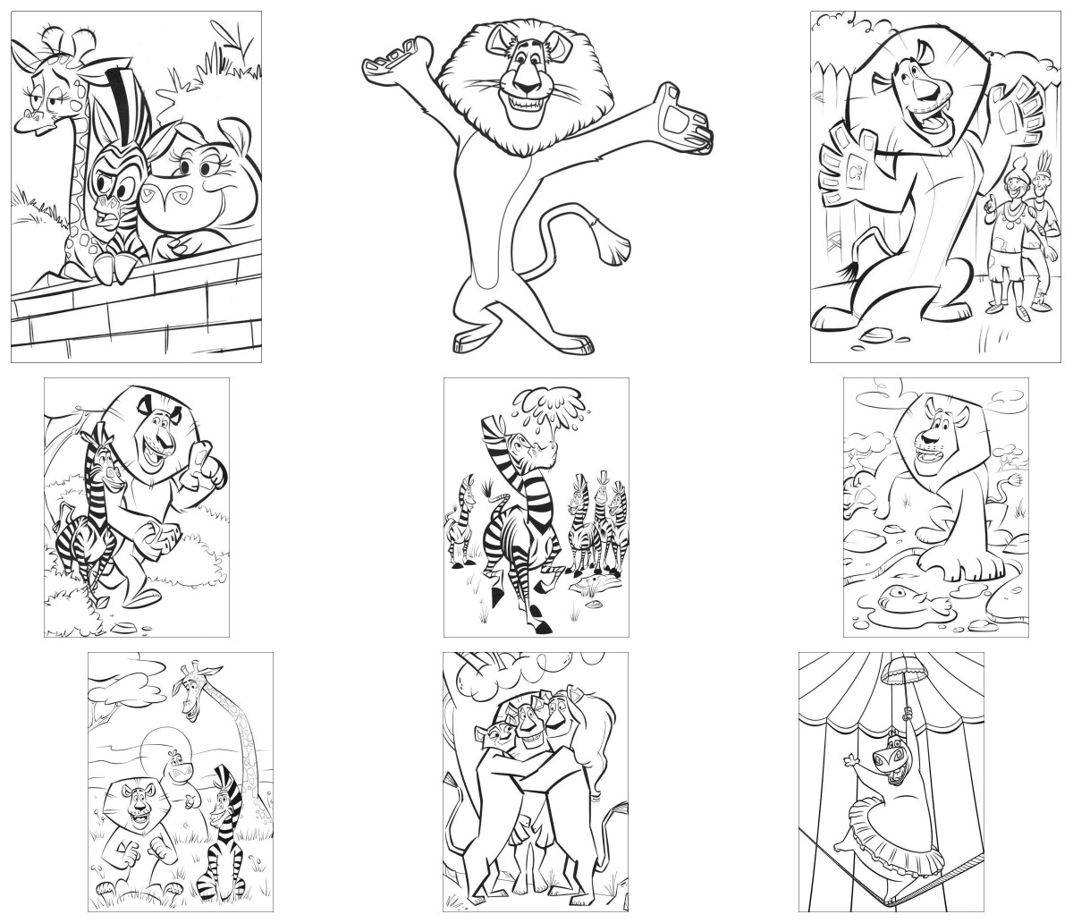 29 desenhos de Madagascar — Para colorir e imprimir 29 desenhos de Madagascar — Para colorir e imprimir