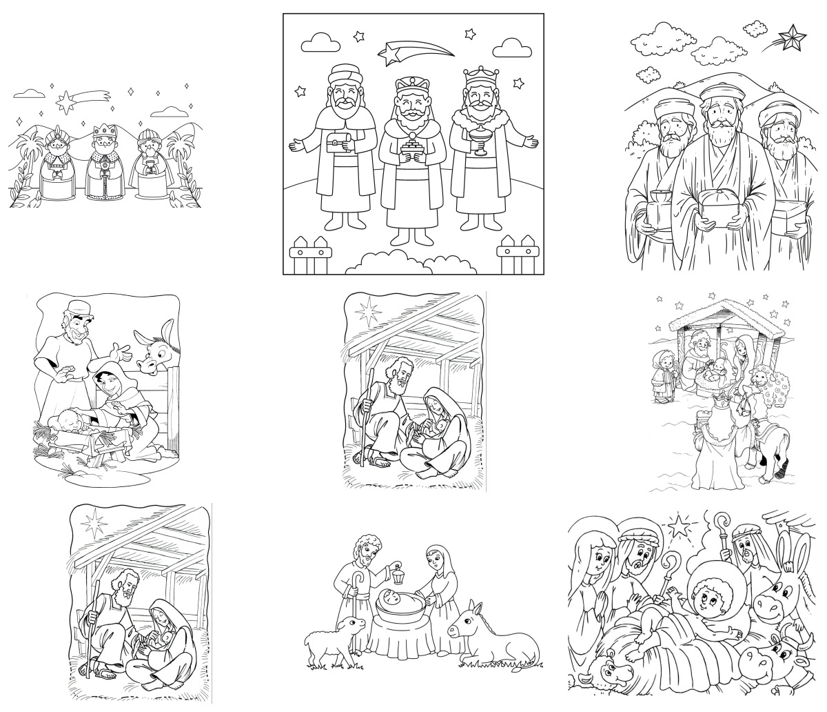 23 desenhos de Presépio — Para colorir e imprimir 23 desenhos de Presépio — Para colorir e imprimir