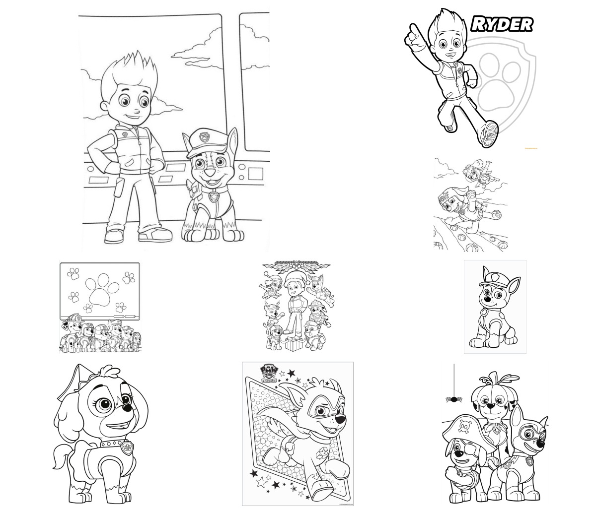 36 desenhos de Patrulha Canina — Para colorir e imprimir