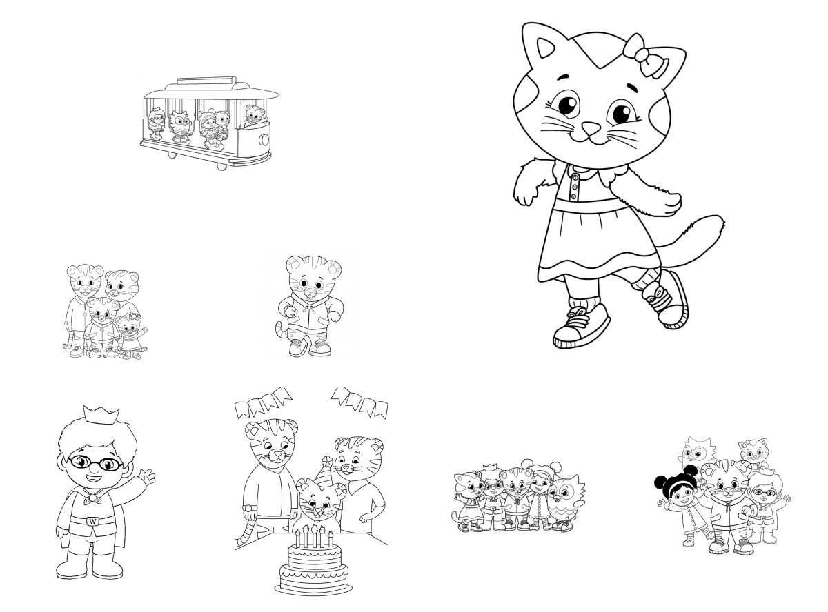 8 desenhos de Daniel Tigre — Para colorir e imprimir