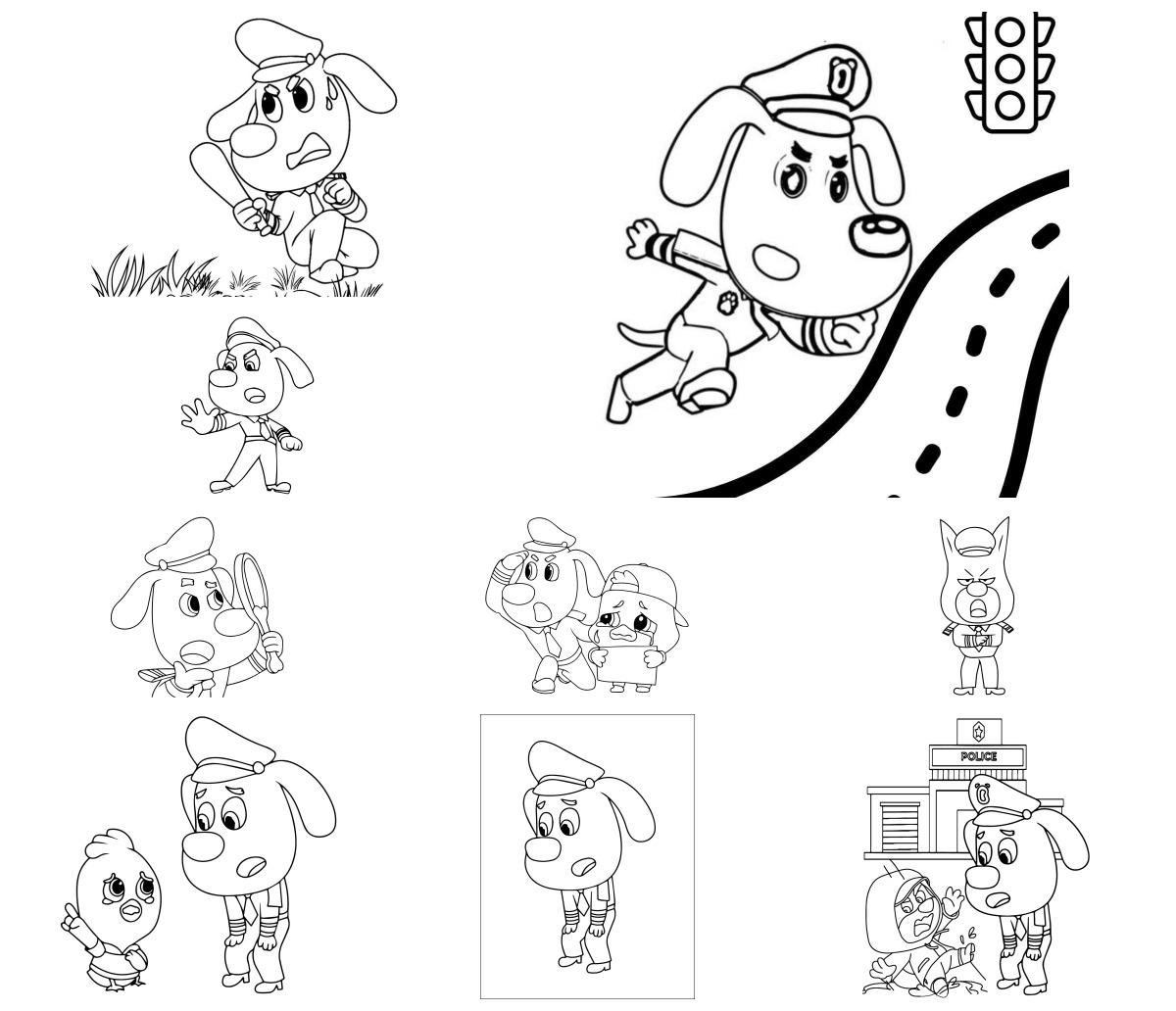 10 desenhos de Detetive Labrador — Para colorir e imprimir