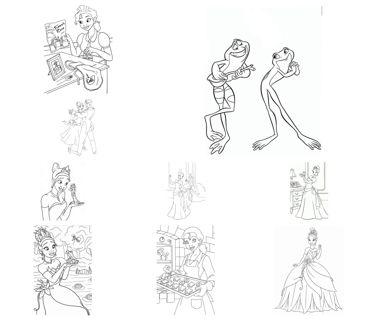 12 desenhos de A Princesa e o Sapo — Para colorir e imprimir 12 desenhos de A Princesa e o Sapo — Para colorir e imprimir