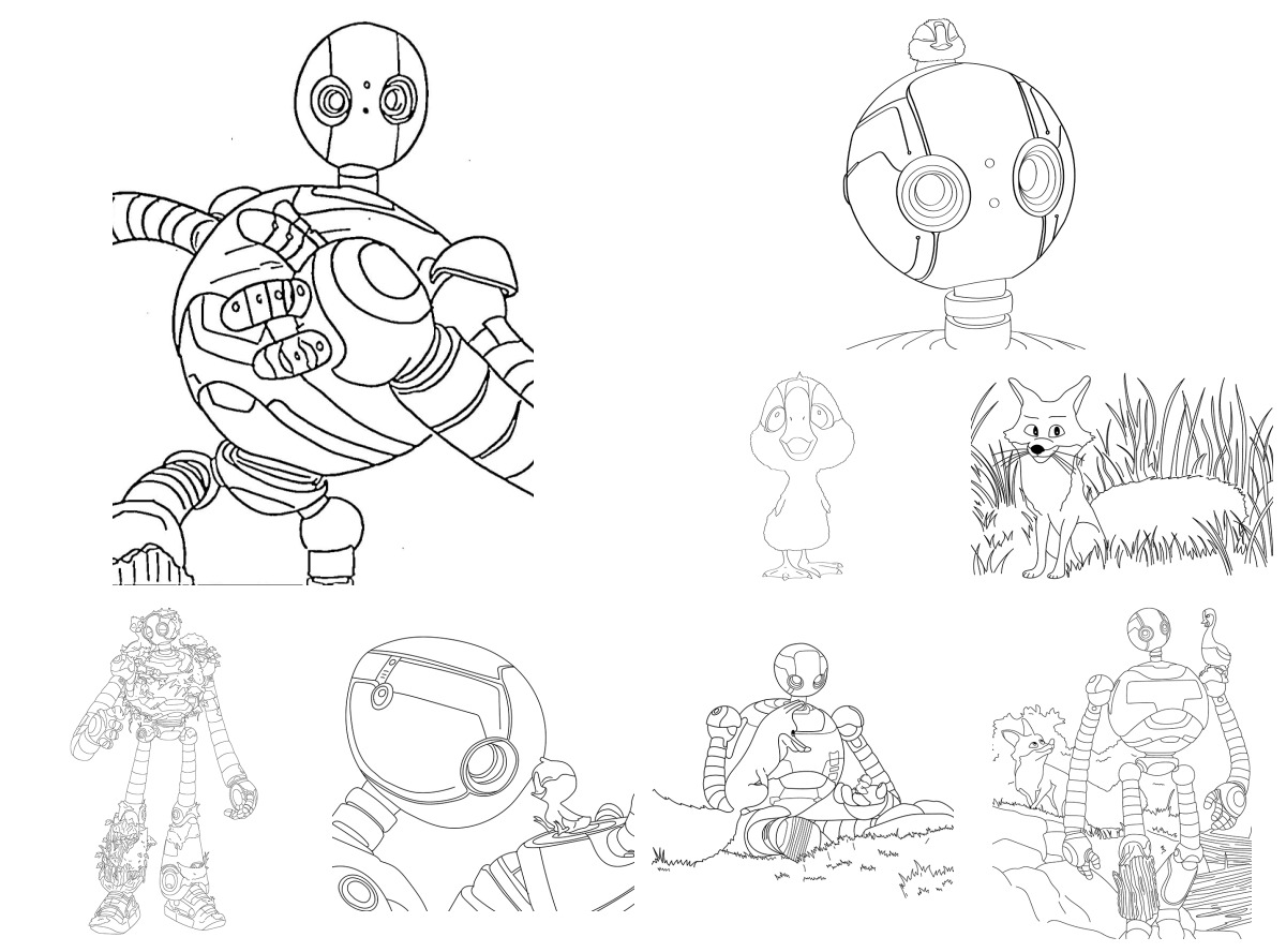 8 desenhos de Robô Selvagem — Para colorir e imprimir