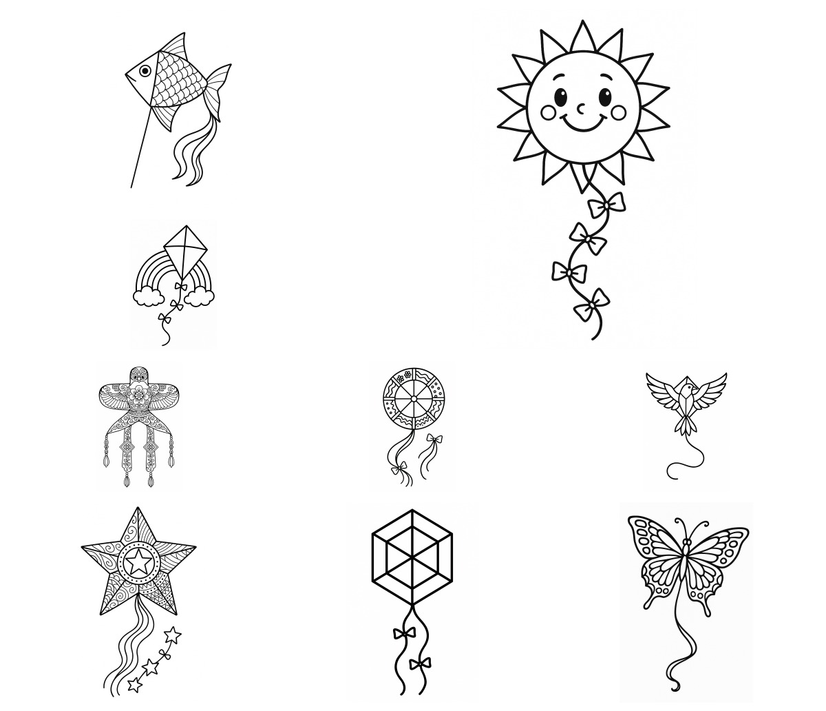 15 desenhos de Pipa — Para colorir e imprimir