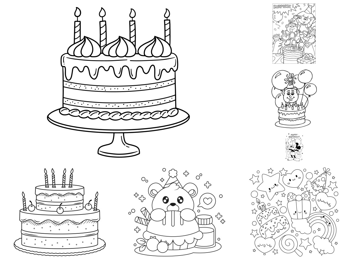 47 desenhos de Aniversário — Para colorir e imprimir 47 desenhos de Aniversário — Para colorir e imprimir