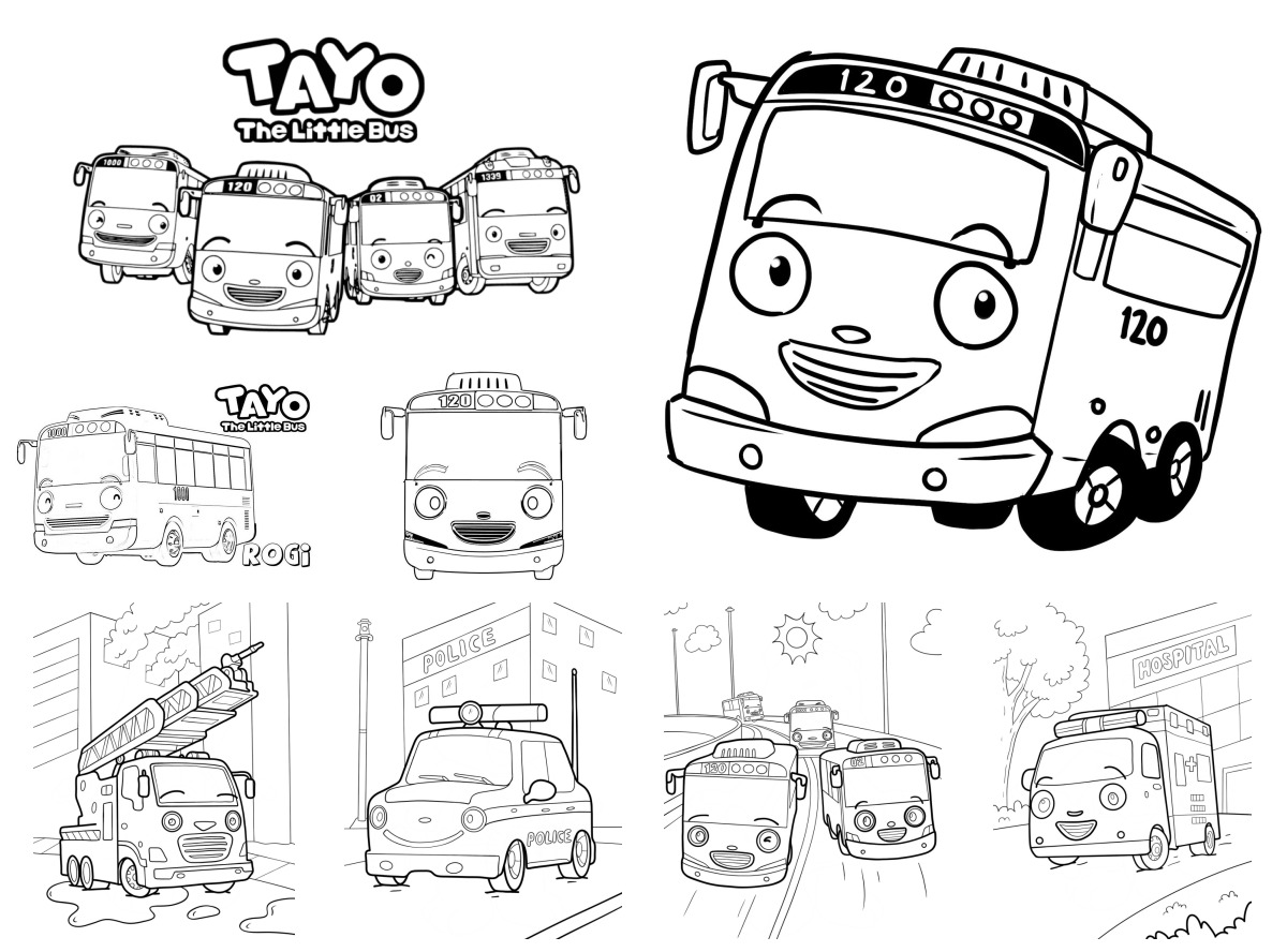 25 desenhos de Tayo, o Pequeno Ônibus (Tayo the Little Bus) — Para colorir e imprimir 25 desenhos de Tayo, o Pequeno Ônibus (Tayo the Little Bus) — Para colorir e imprimir
