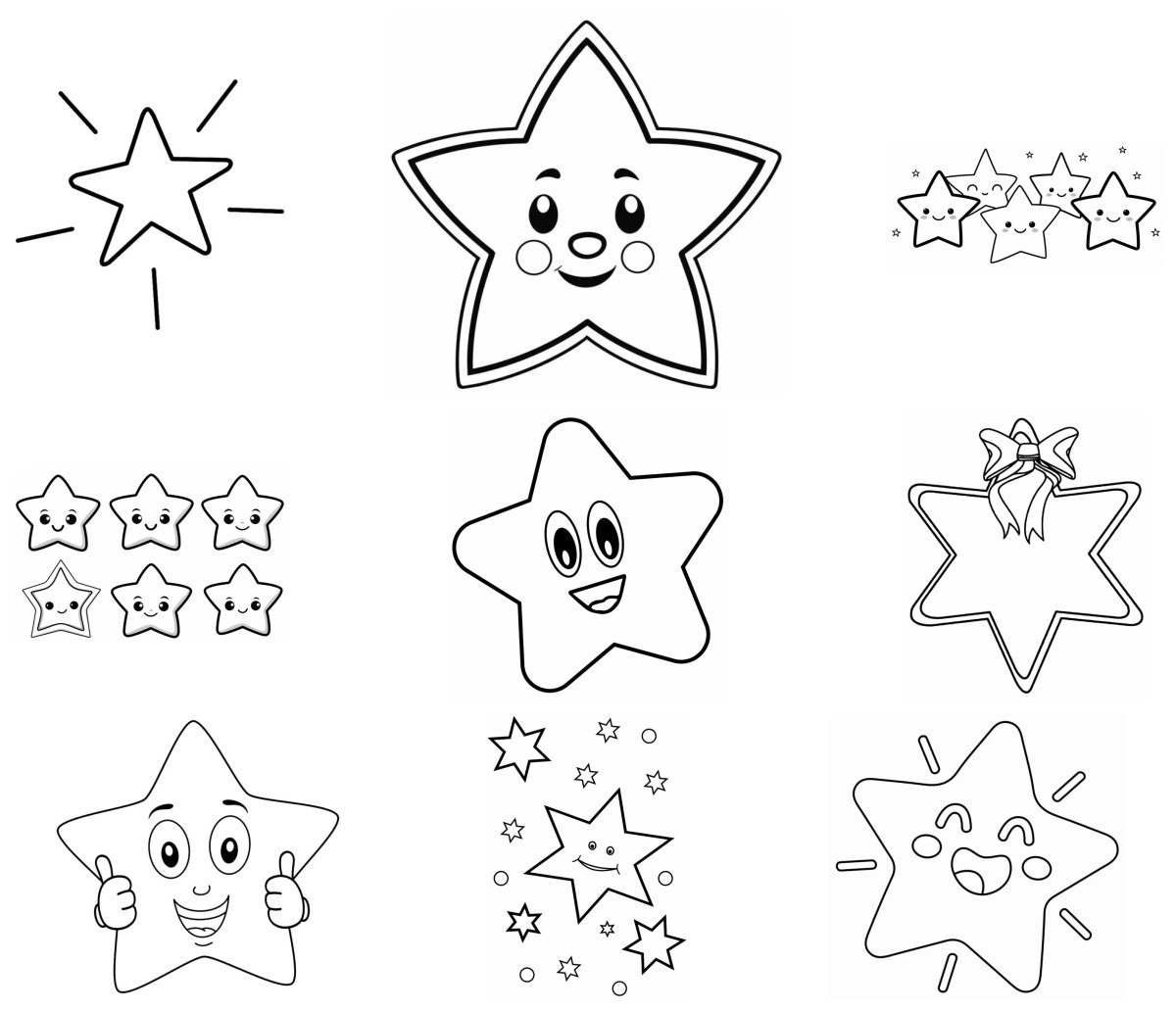 40 desenhos de Estrela — Para colorir e imprimir