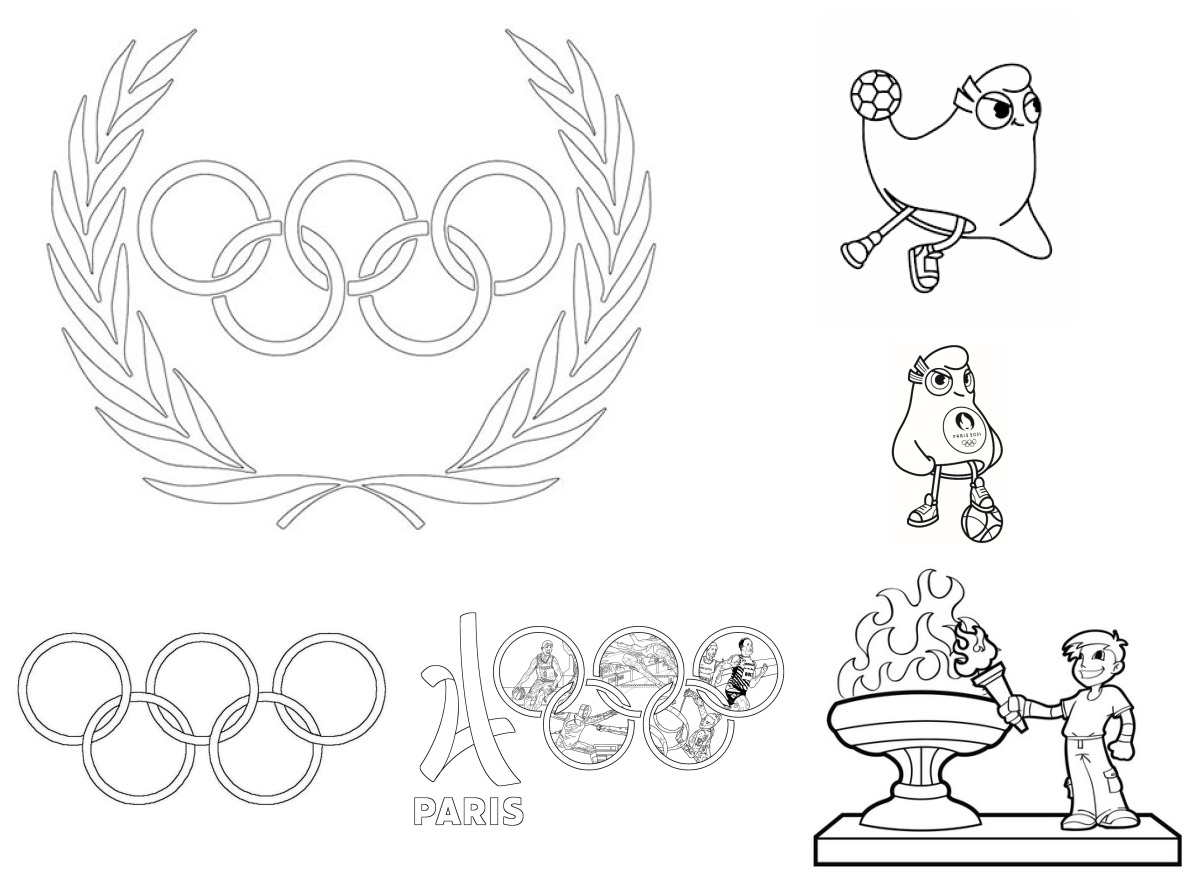 12 desenhos de Olimpíadas (Jogos Olímpicos) — Para colorir e imprimir